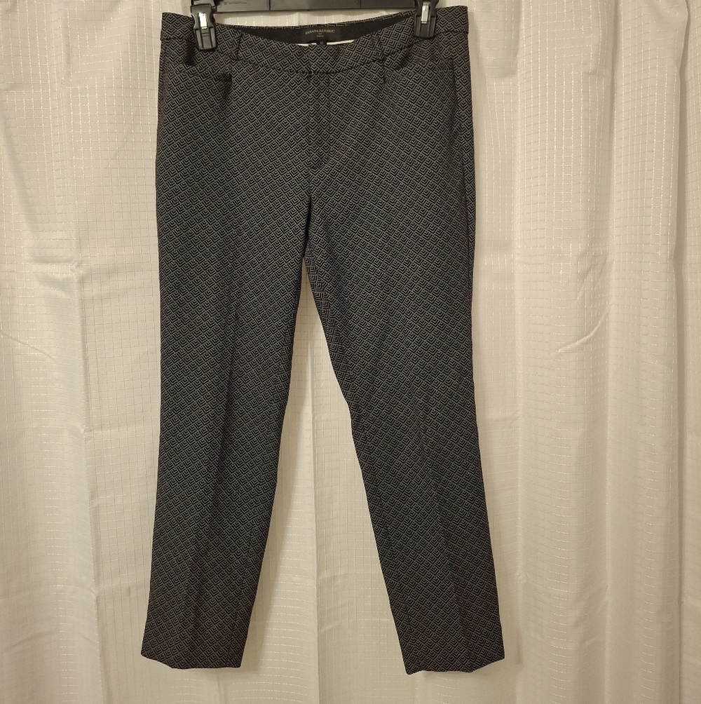 Banana Republic Black & White Micro-Pattern Trousers